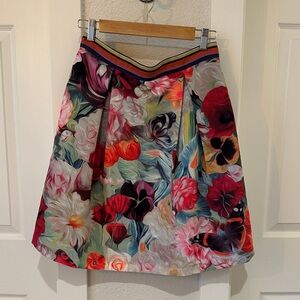 Ted Baker EUC Floral A-Line Skirt - Multicolor